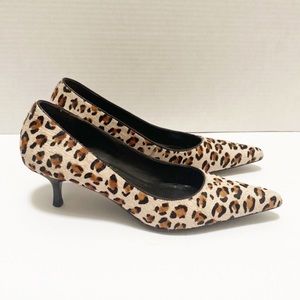 Loft | Leopard Calf Hair Kitten Heels